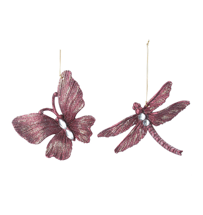 Burgundy Acrylic Butterfly or Dragonfly With Jewels 10cm