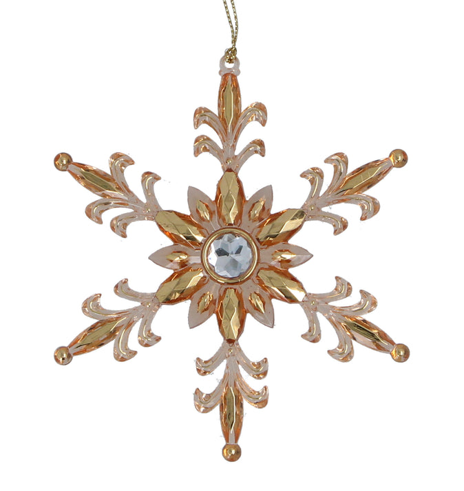 Copper Metallic Snowflake With Diamante Decoration