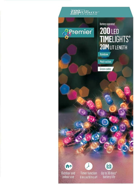 Premier 200 Battery Operated Timelights Rainbow