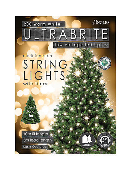 Jingles 200 UltraBrite String Lights Warm White