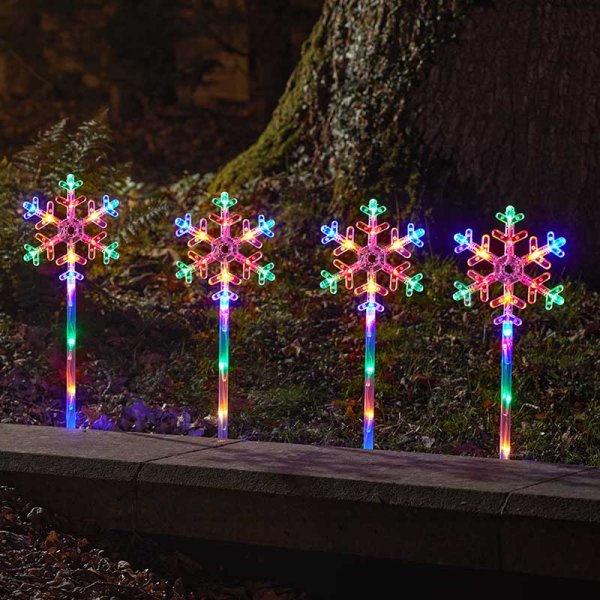 SnowDecor Stakes Multi-Coloured 4 Pack