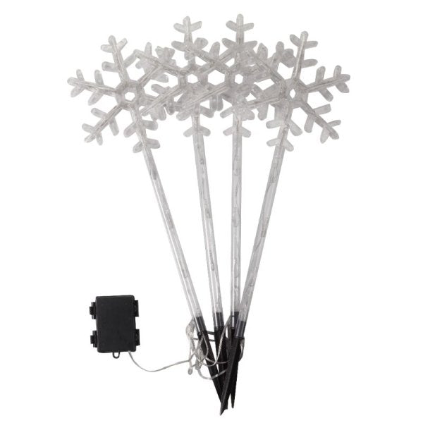 SnowDecor Stakes Warm White 4 Pack