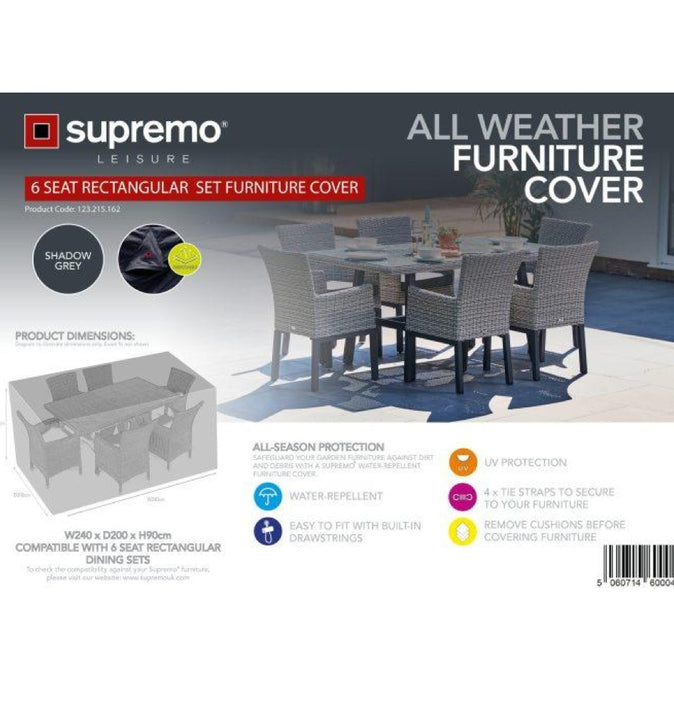 Supremo 6 Seater Rectangular Table Set Cover