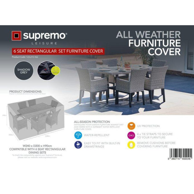 Supremo 6 Seater Rectangular Table Set Cover