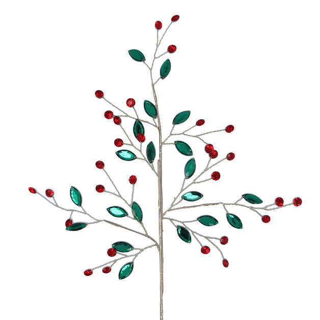 Green Leaf/Red Berry Branch