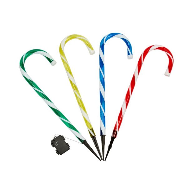 CandyCane Stakes Large 4 Pack Multi-Coloured Battery Operated