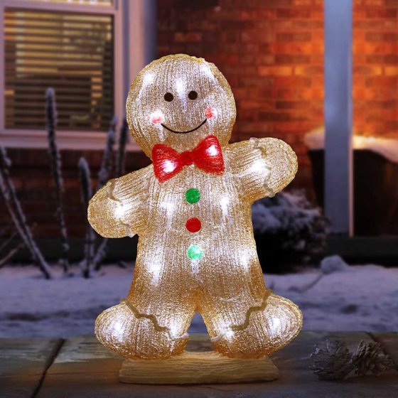 Inlit Ice Gingerbread Boy Large