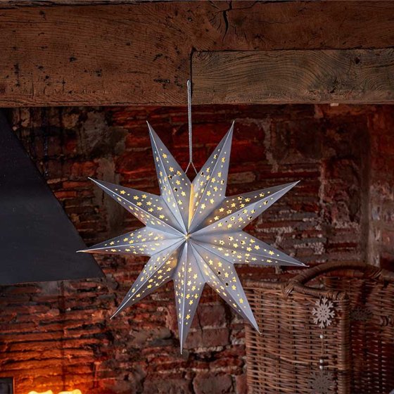 InLit Silver Origami Star 50cm