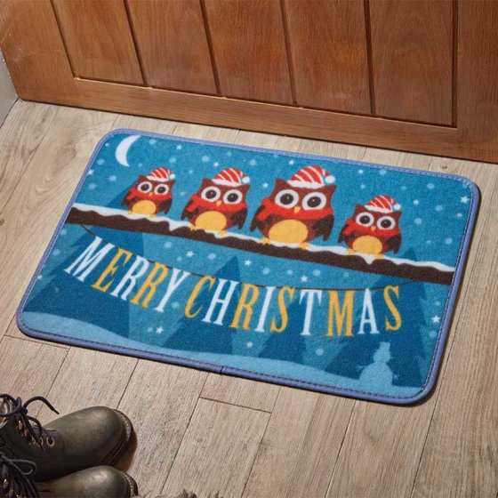 Owls Merry Christmas Mat