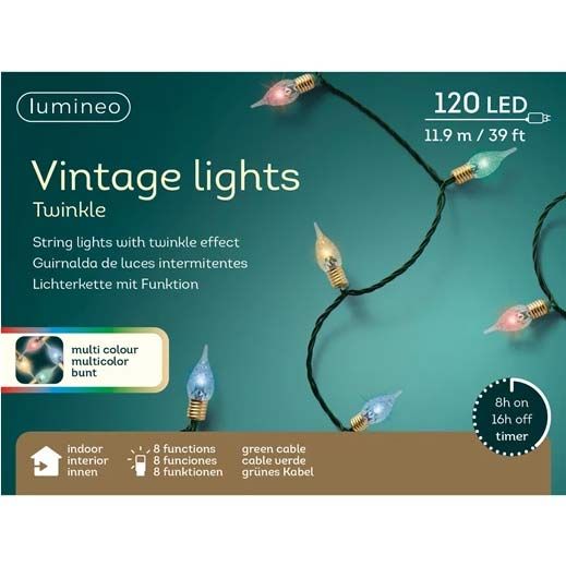 120 Vintage Lights Multi-Coloured