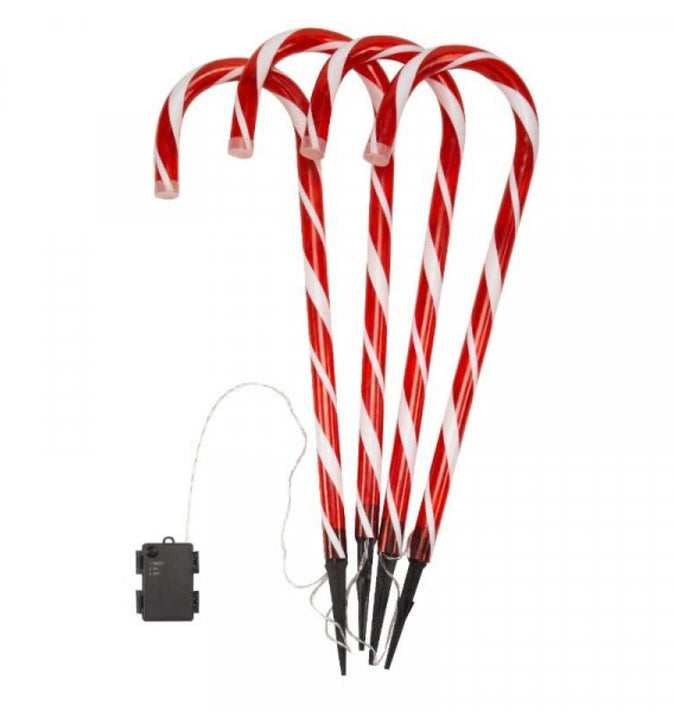 CandyCane Stakes Large 4 Pack Red