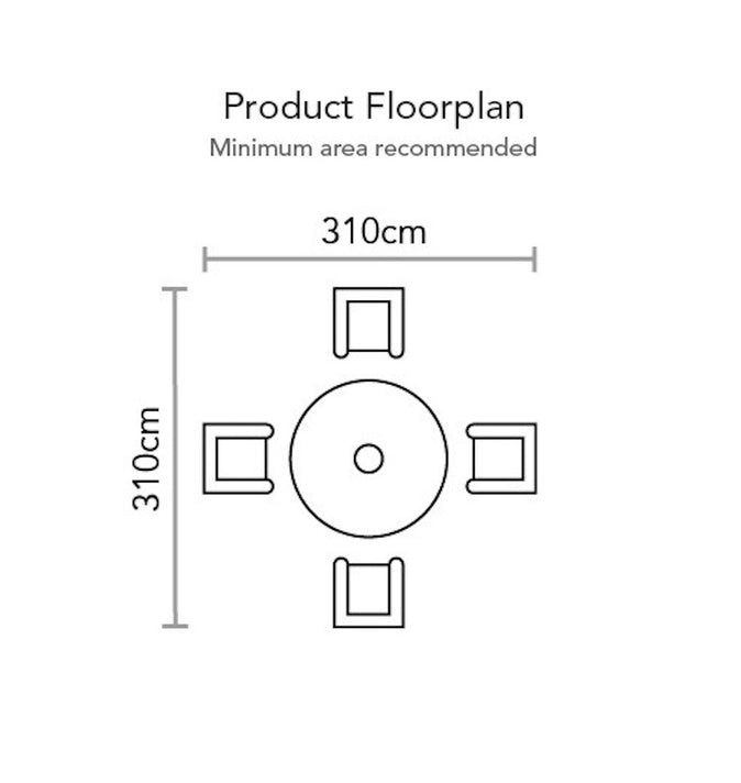 Supremo Cotswold 4 Seat Round Dining Set