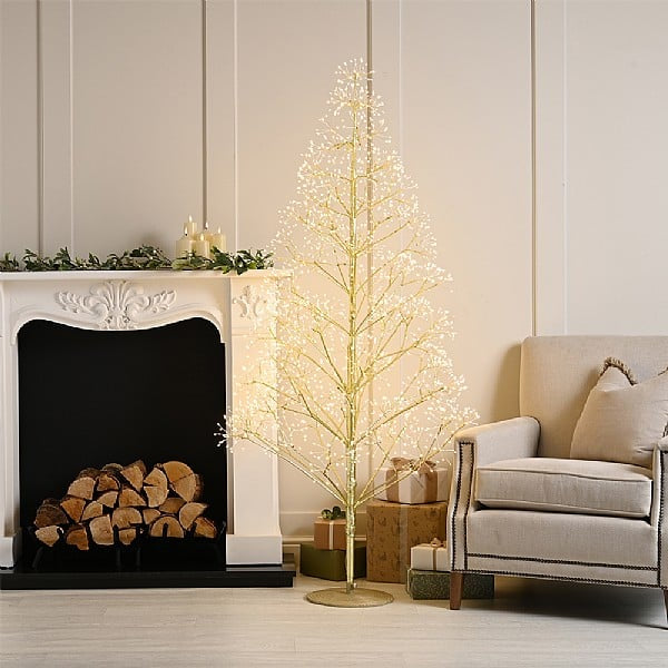 Gold Confetti Tree 210cm with 3000 Warm White LEDs