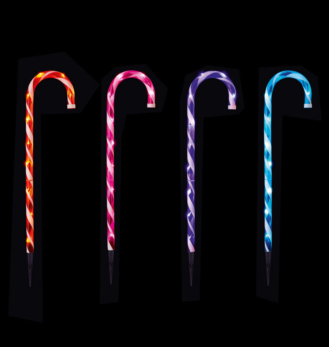 Premier Lit Candy Canes Rainbow 4 Pack