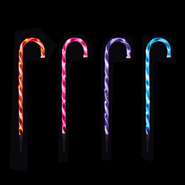 Premier Lit Candy Canes Rainbow 4 Pack