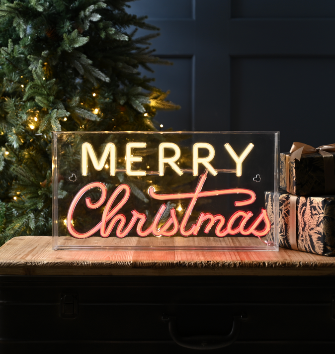 Neon Merry Christmas Sign