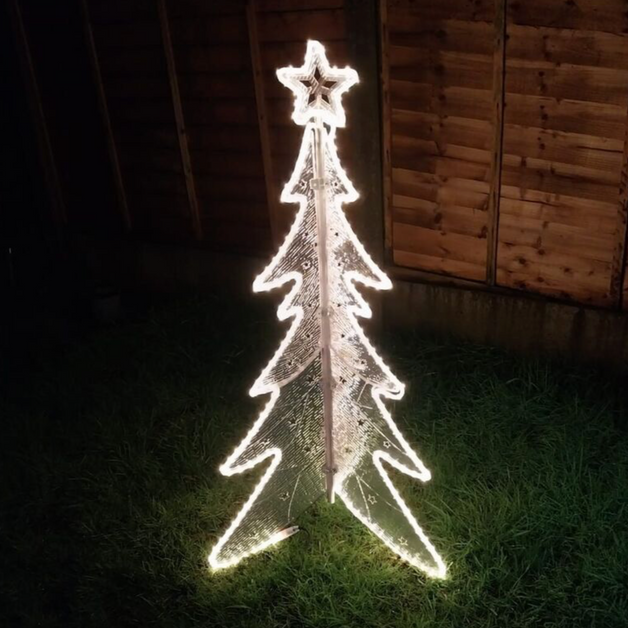 3D Acrylic Rope Light Christmas Tree 126cm