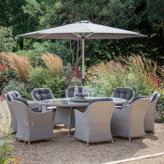 Bramblecrest Wentworth 8 Seat Elliptical Dining Set (220cm - with lazy susan)