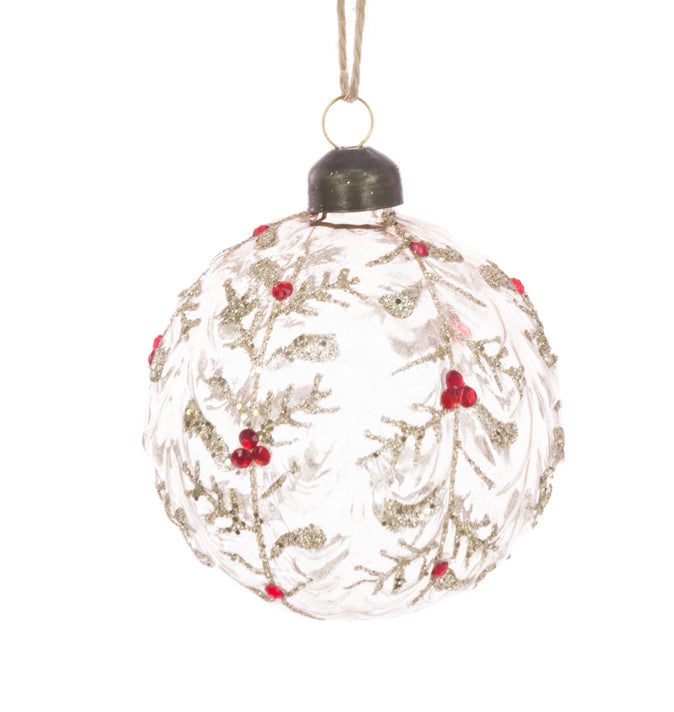 Clear Glass Melanie Bauble 8cm