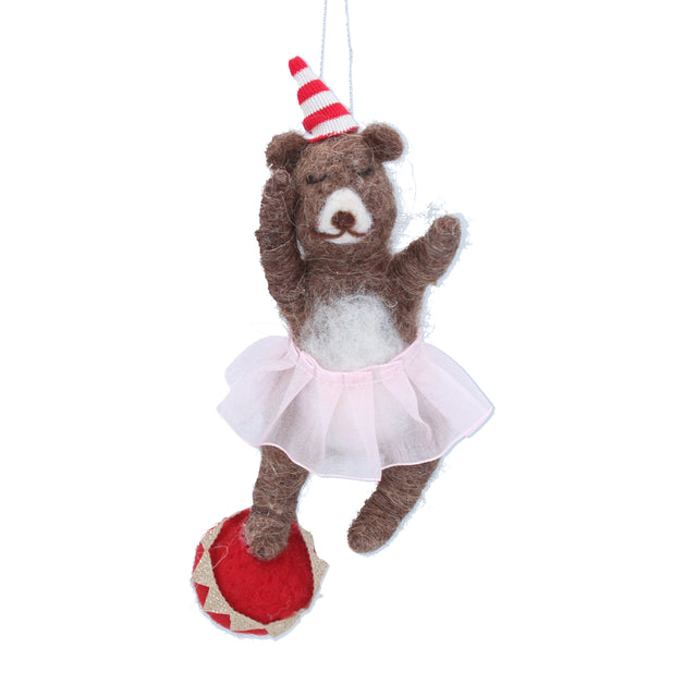 Mixed Wool Ballerina Teddy On Ball