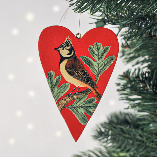 Botanica Wood Bird Heart Decoration