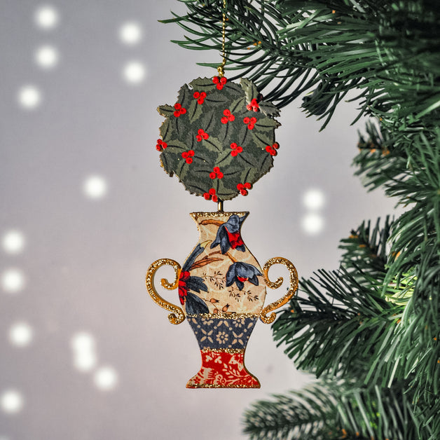 Christmas Arts & Crafts Wood Topiary Decoration