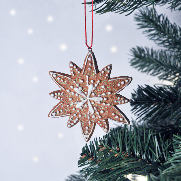 Resin Gingerbread Snowflake Decoration