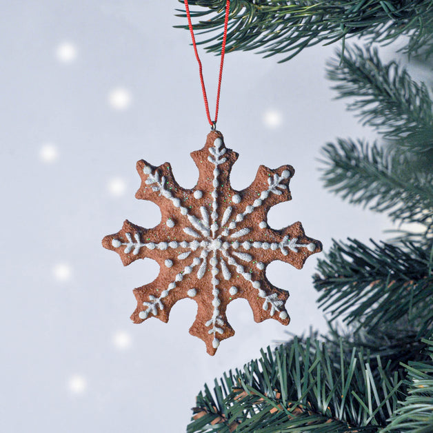 Resin Gingerbread Snowflake Decoration