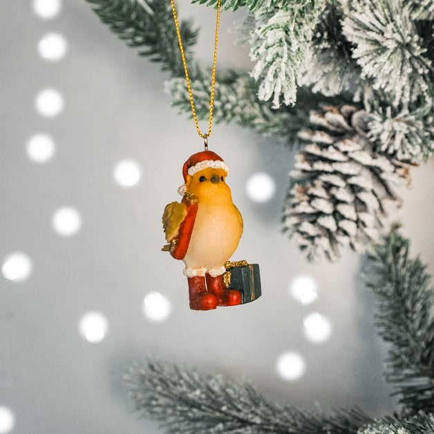 Resin Robin with Santa Hat or Boots Decoration