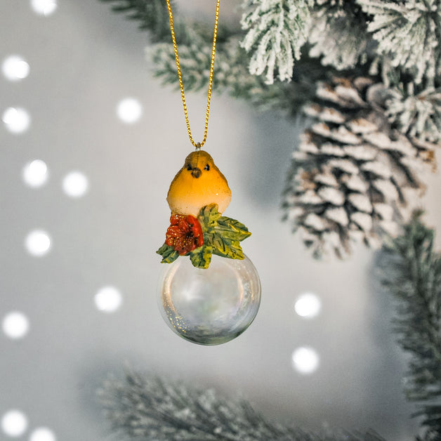 Resin Robin on Soap Bubble Decoration