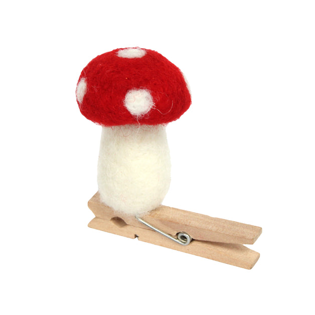 Wool Mix Toadstool On Peg