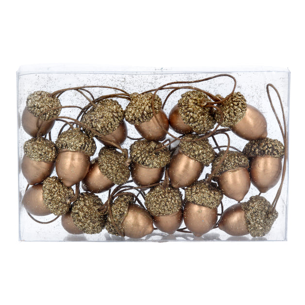 Copper Wood Acorn Decoration