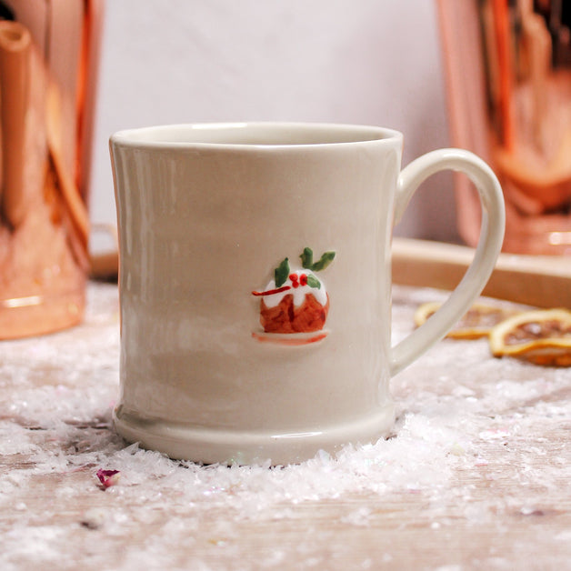 Ceramic Mini Mug with Plum Pudding