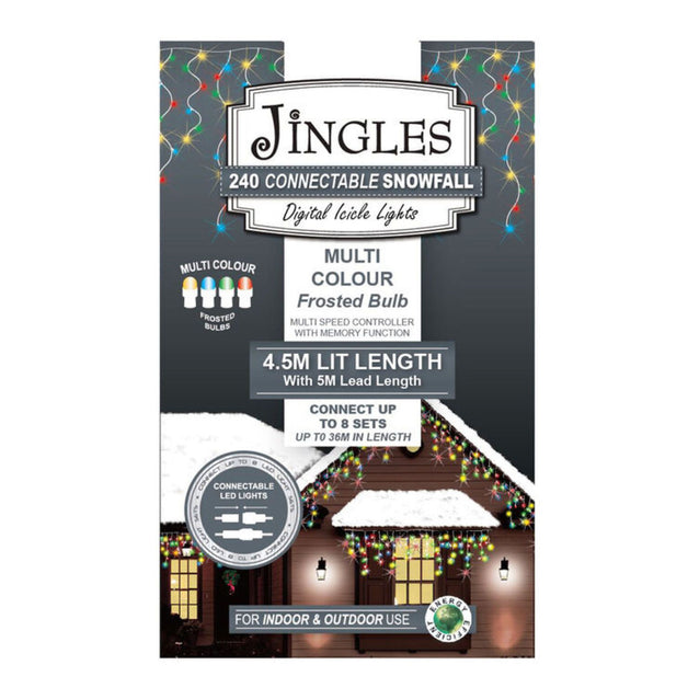 Jingles 240 Snowfall Lights Multi Coloured