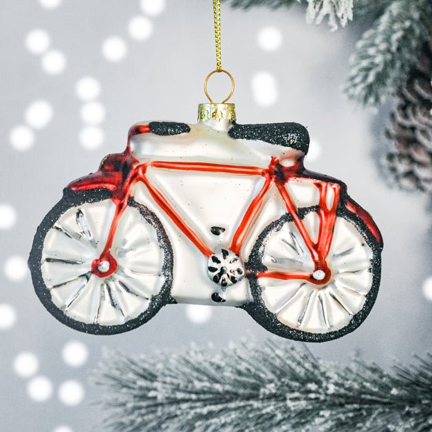 Red Bicycle Shaped Bauble