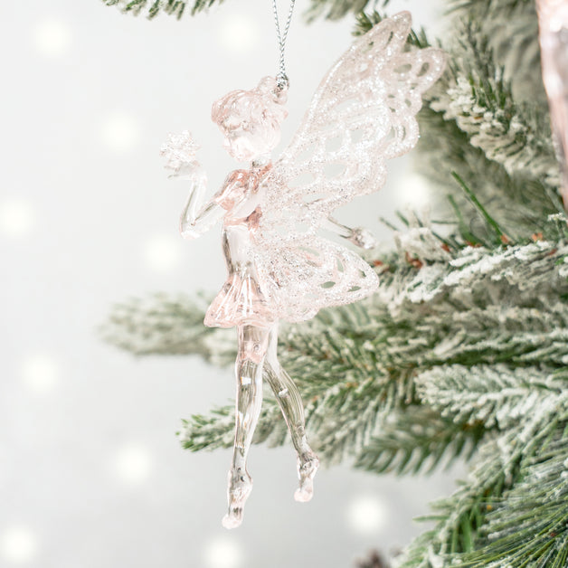 Pink & Iridescent Acrylic Fairy Decoration