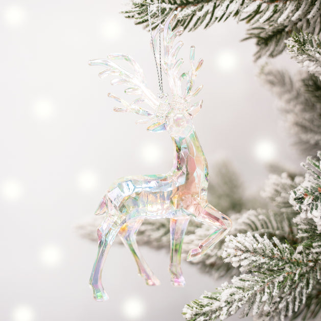 Clear Lustre Acrylic Deer Decoration