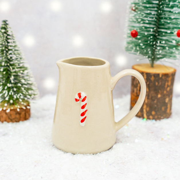 Ceramic Mini Jug with Candy Cane